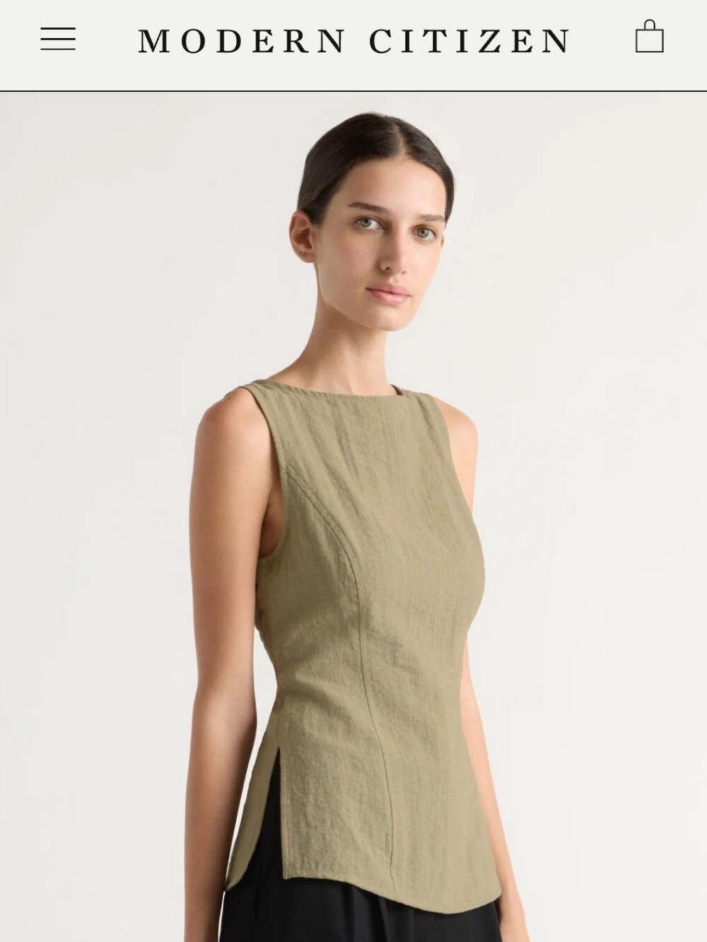 Modern Citizen Jeannie Split-Hem Sleeveless Blouse Sz Xl